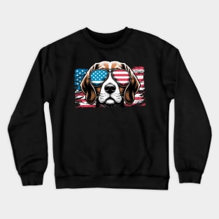 Beagle Patriotic Sunglasess American Flag 4th of July Crewneck Sweatshirt